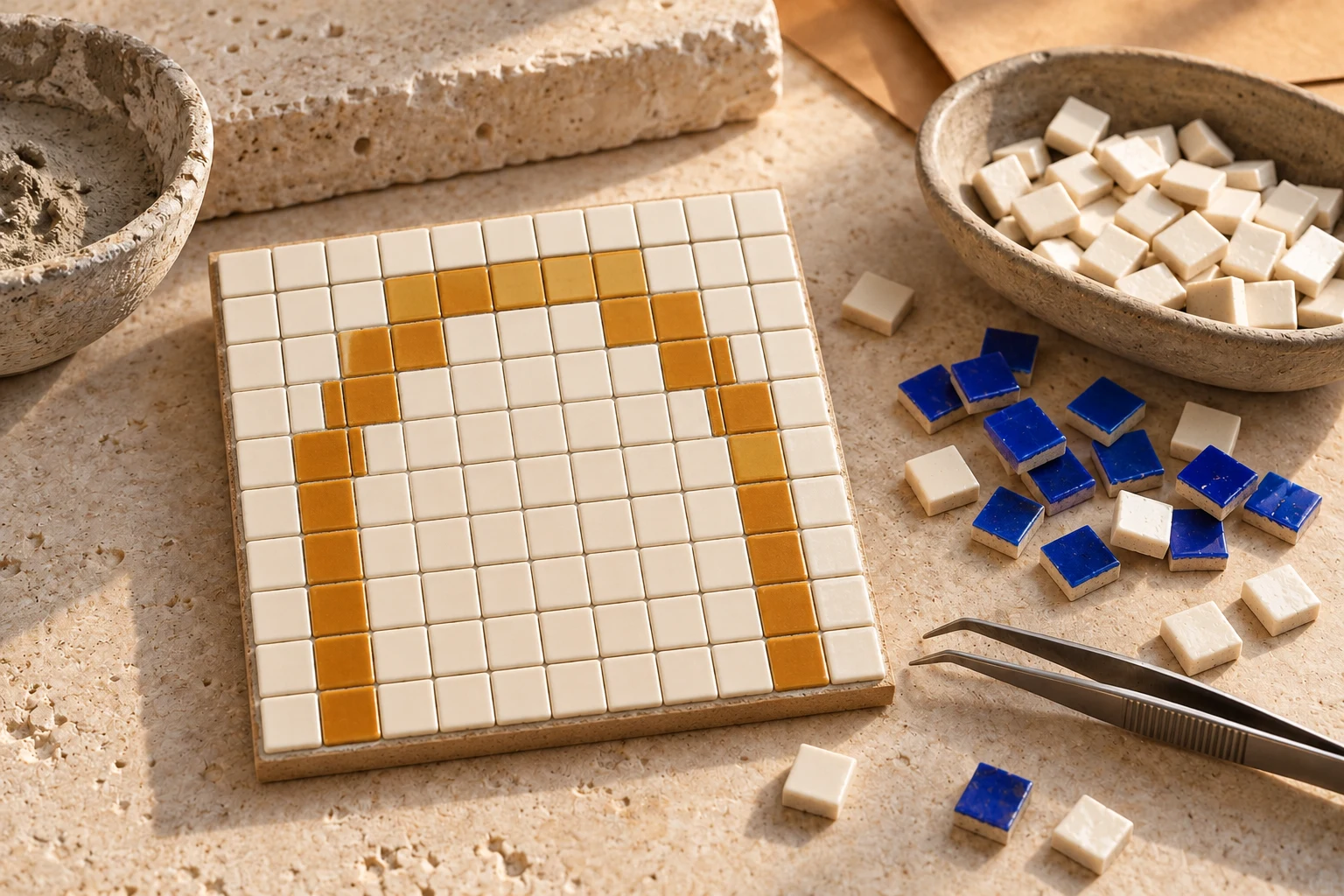 Ceramic mosaic craft supplies collection