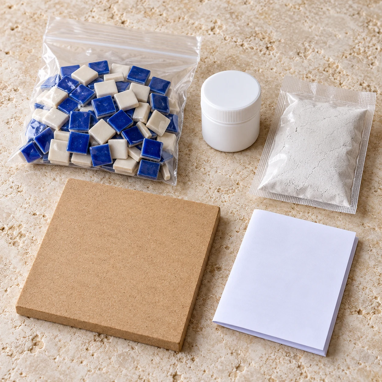 Blue Grid Coaster Kit